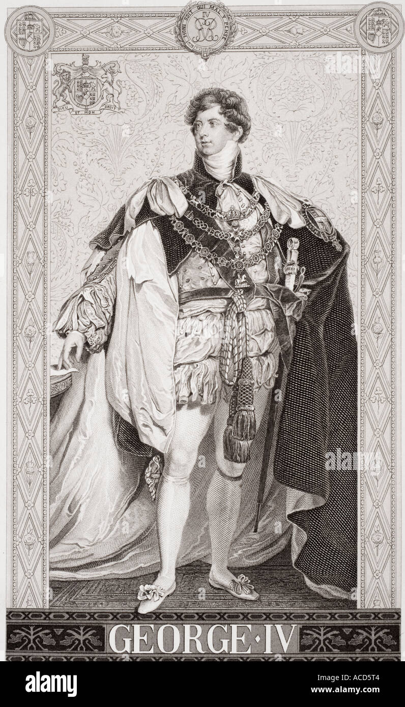 Giorgio IV, 1762 - 1830. Re di Gran Bretagna e Irlanda e re di Hannover, 1820 - 1830. Foto Stock