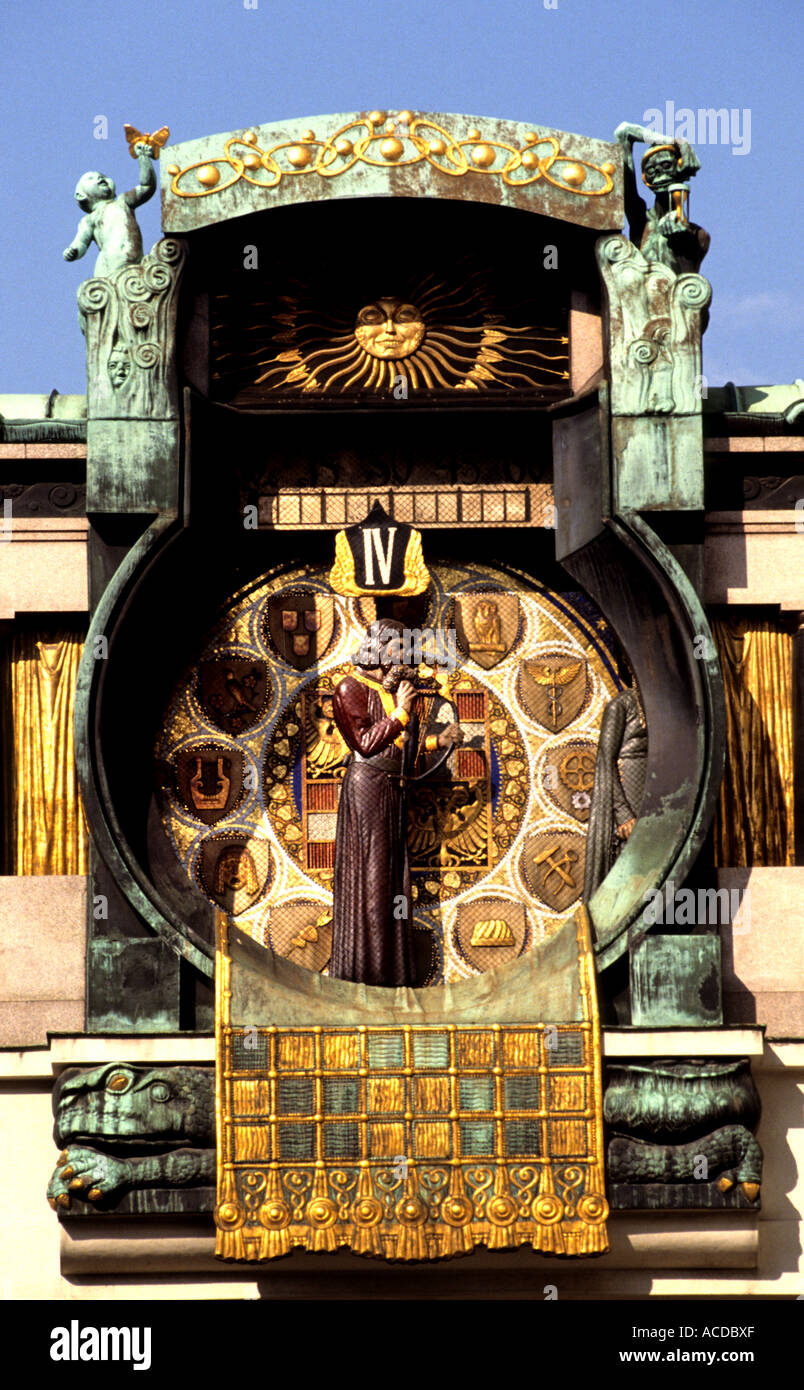 Orologio di ancoraggio Vienna Ankeruhr austriaco Jugendstil Art Deco Foto Stock