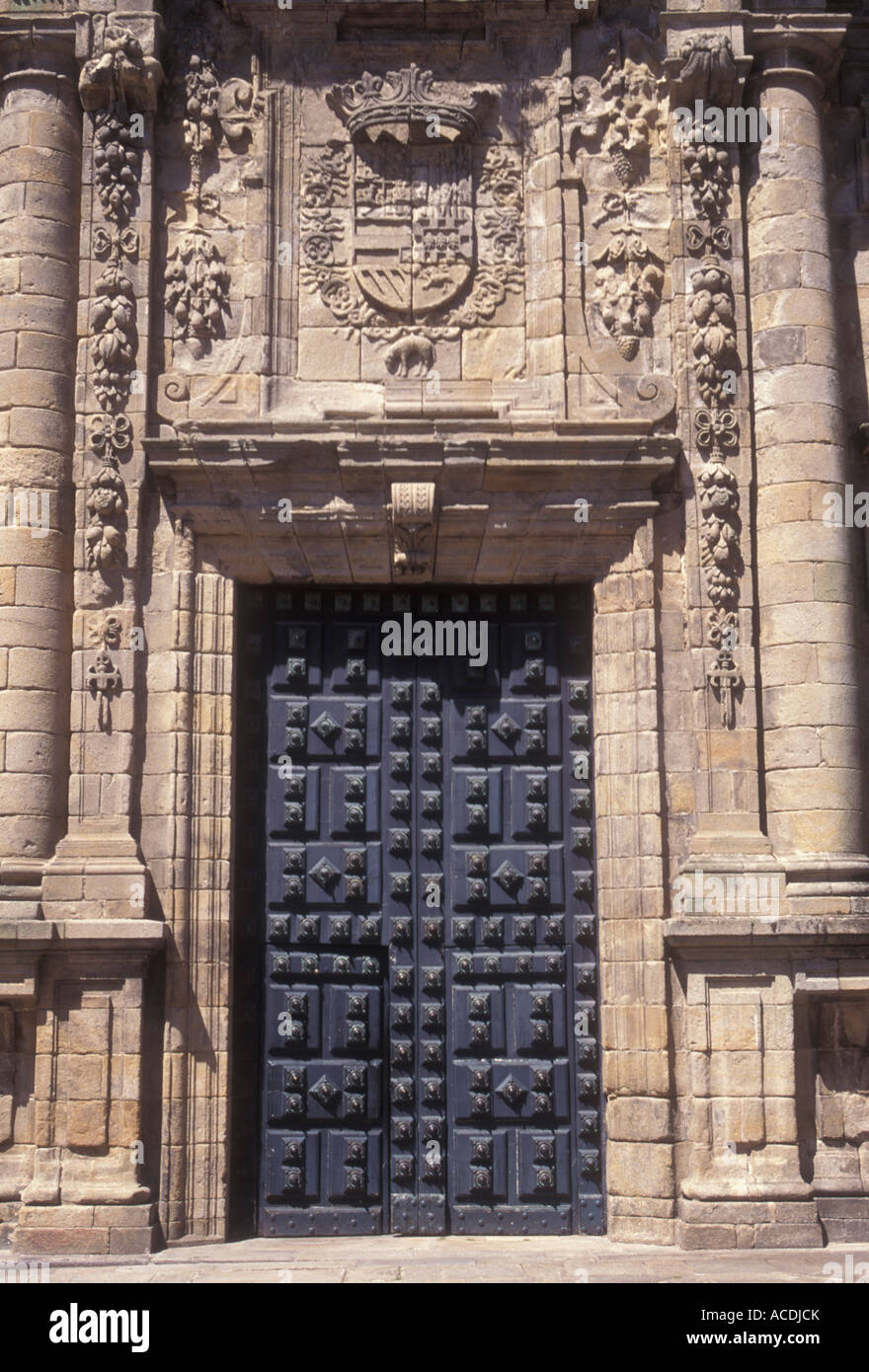 Portale Reale, Plaza de la Quintana, Cattedrale di Santiago di Compostela, El Camino de Santiago, La Coruna Provincia, Spagna, Europa Foto Stock