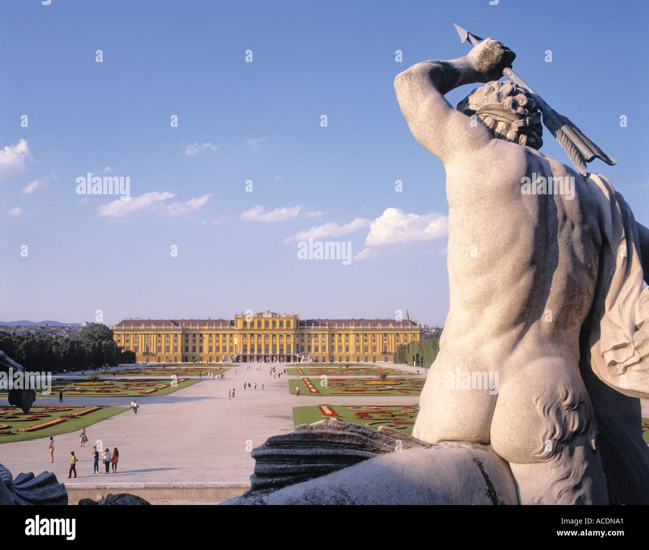 Vienna Austria al Palazzo di Schonbrunn e giardini Foto Stock