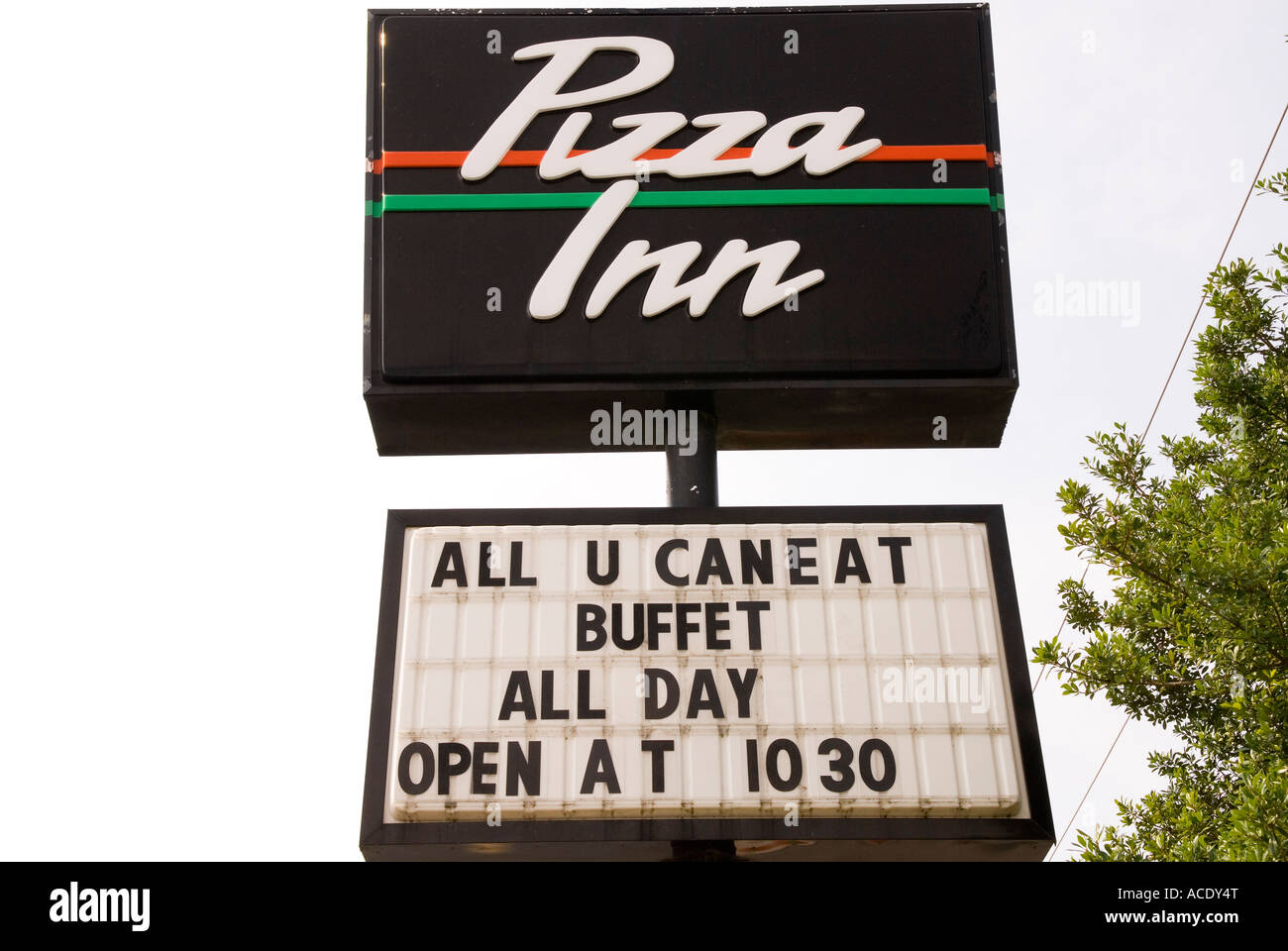 Tutti U può mangiare a buffet segno Pizza Inn USA Foto Stock