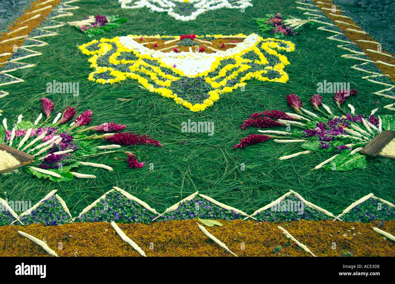 Semana Santa street carpet in Antigua Guatemala Foto Stock