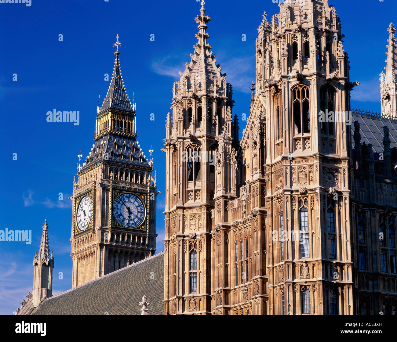 GB di Londra il Big Ben e la casa del parlamento Foto Stock