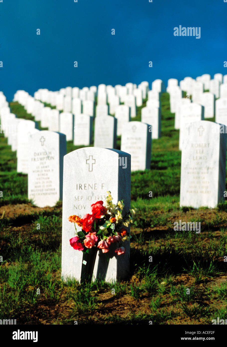 Veterani del Cimitero di Santa Fe New Mexico. Foto Stock