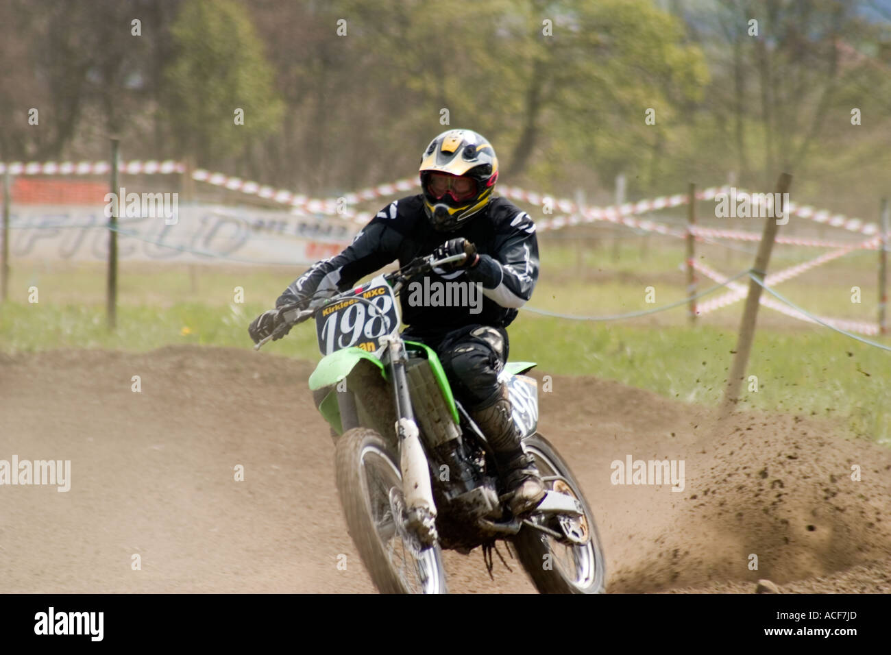 Motocross piloti durante la gara Foto Stock