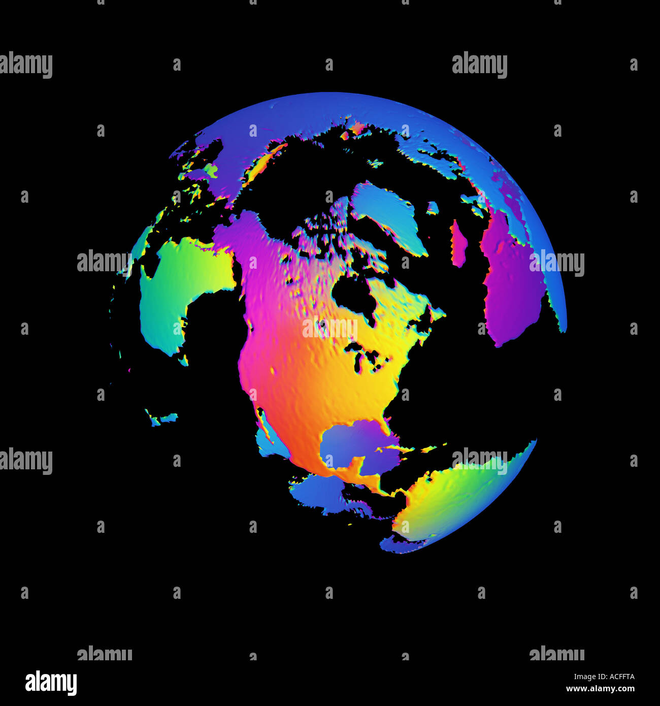 Globe modello centrato sul nord del continente americano Foto Stock