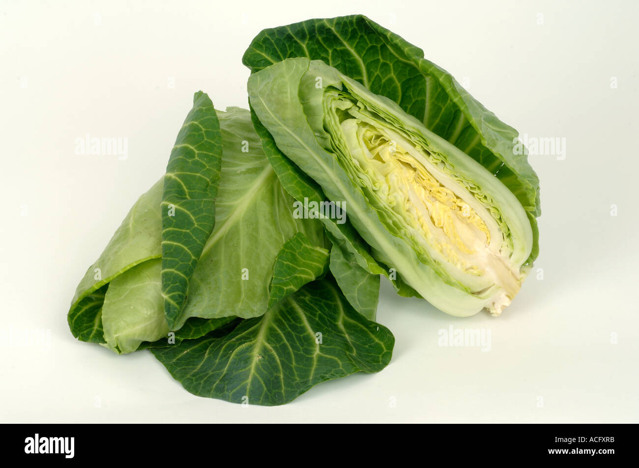 Produzione vegetale tipico supermercato comprato cavoli appuntita Foto Stock