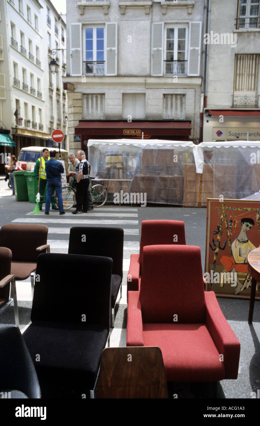 Marketplace in Paris street Foto Stock