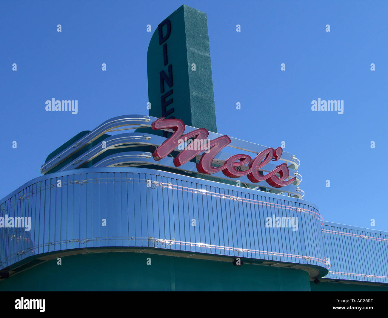 Alto segno di chrome 50s style diner in Florida Foto Stock