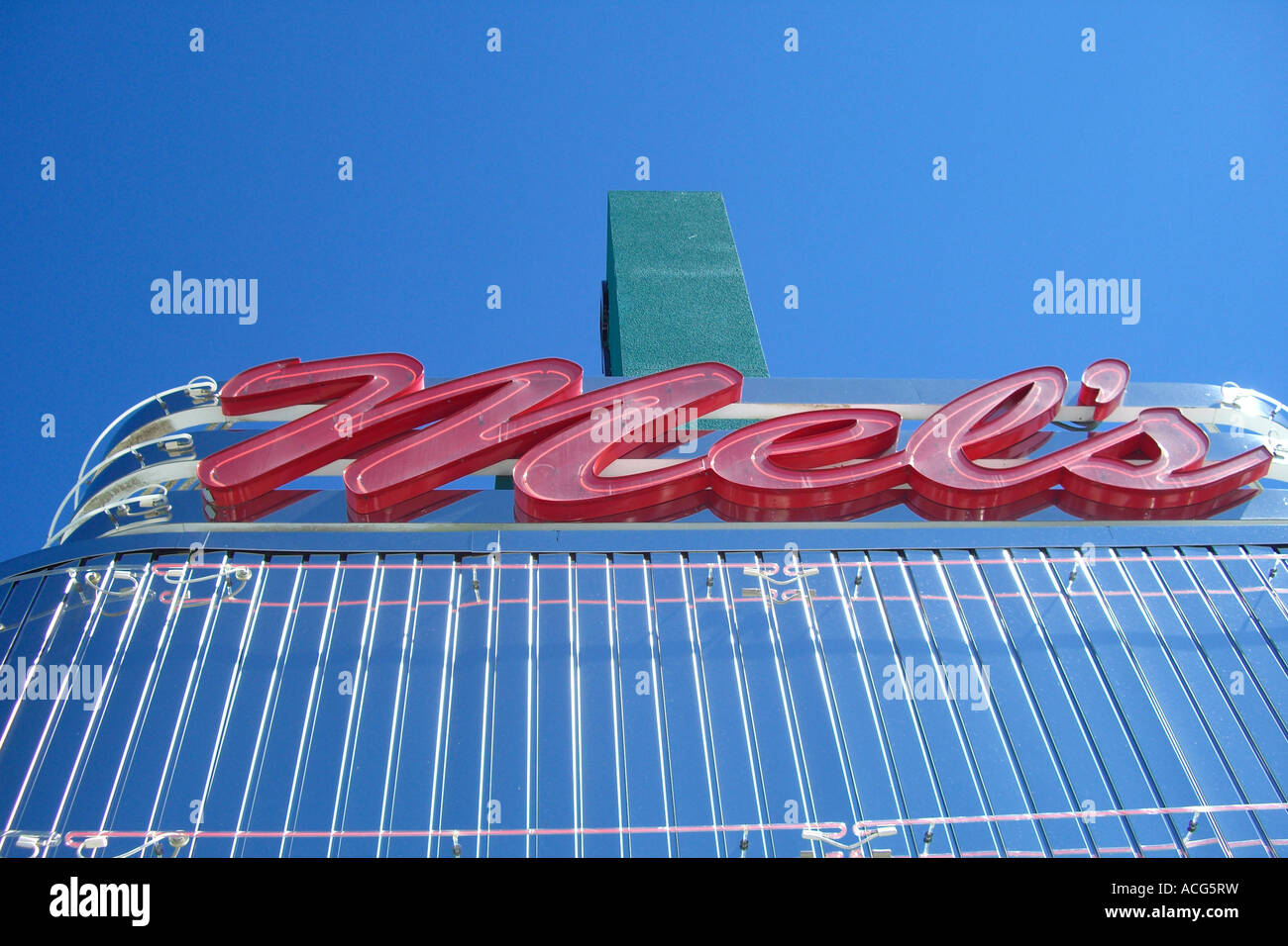 Alto segno di chrome 50s style diner in Florida Foto Stock