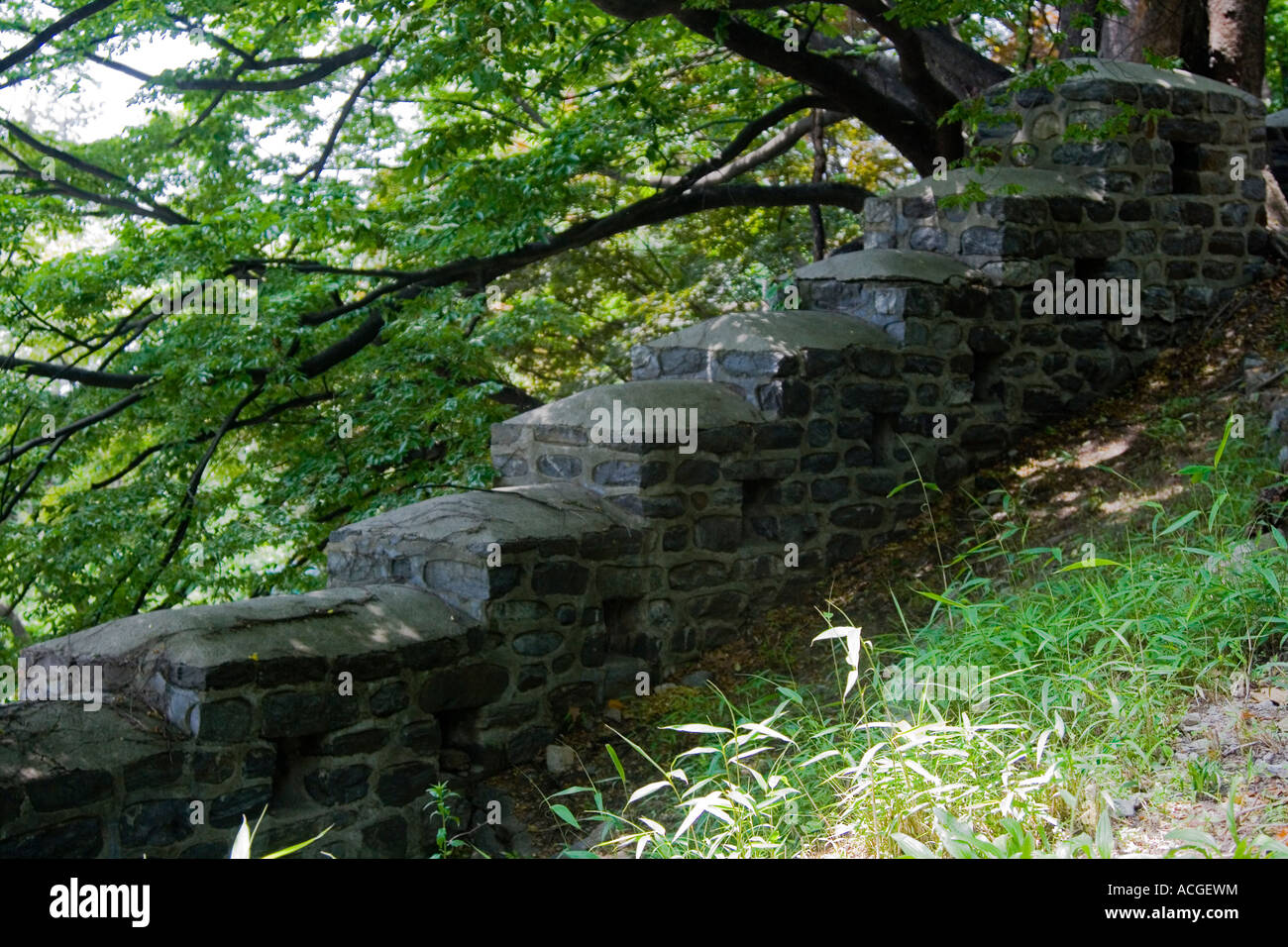 Fortezza di Seoul Namsan parete Hill Park Seoul COREA DEL SUD Foto Stock