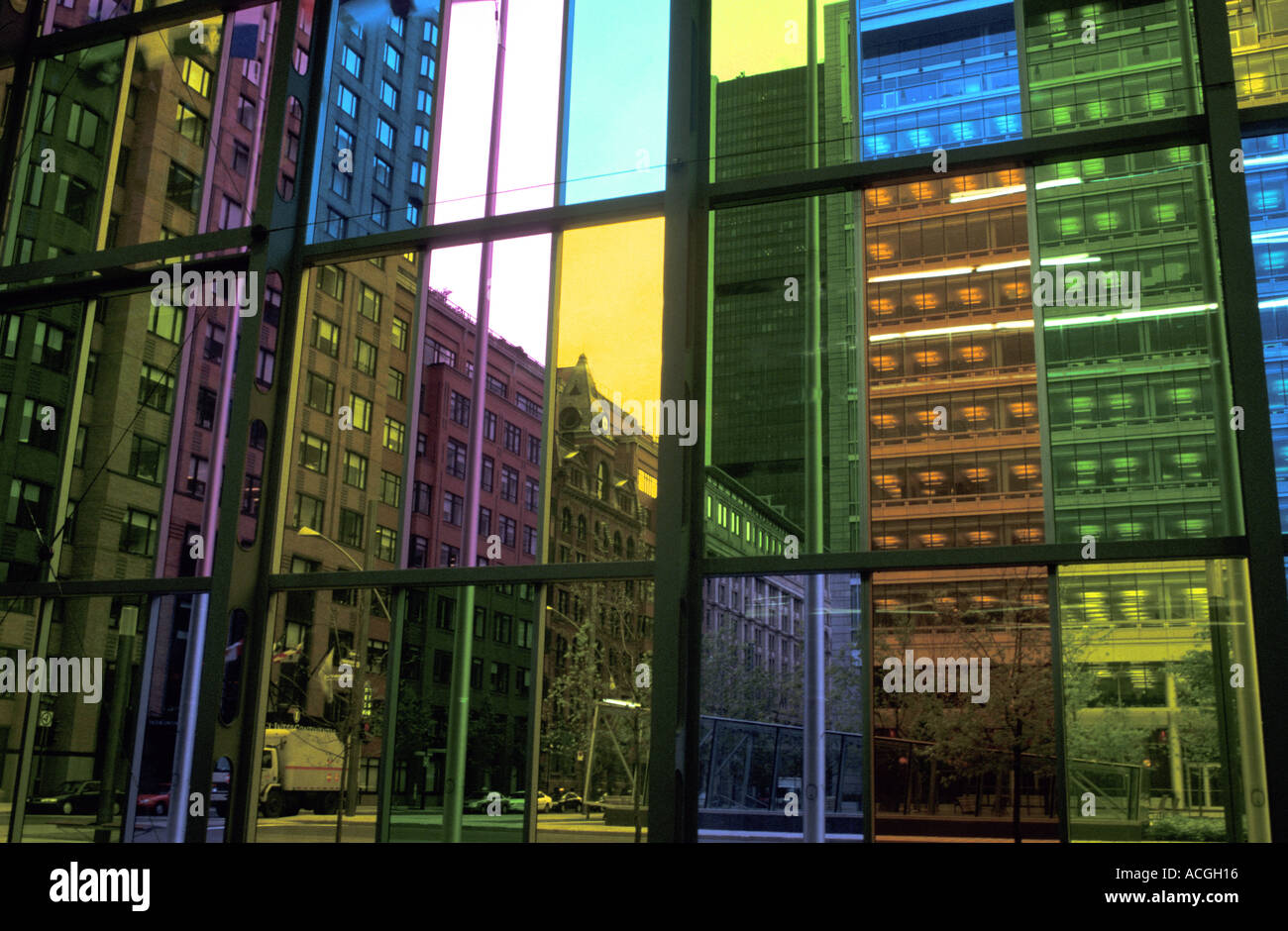 Multi colore finestra in vetro Foto Stock