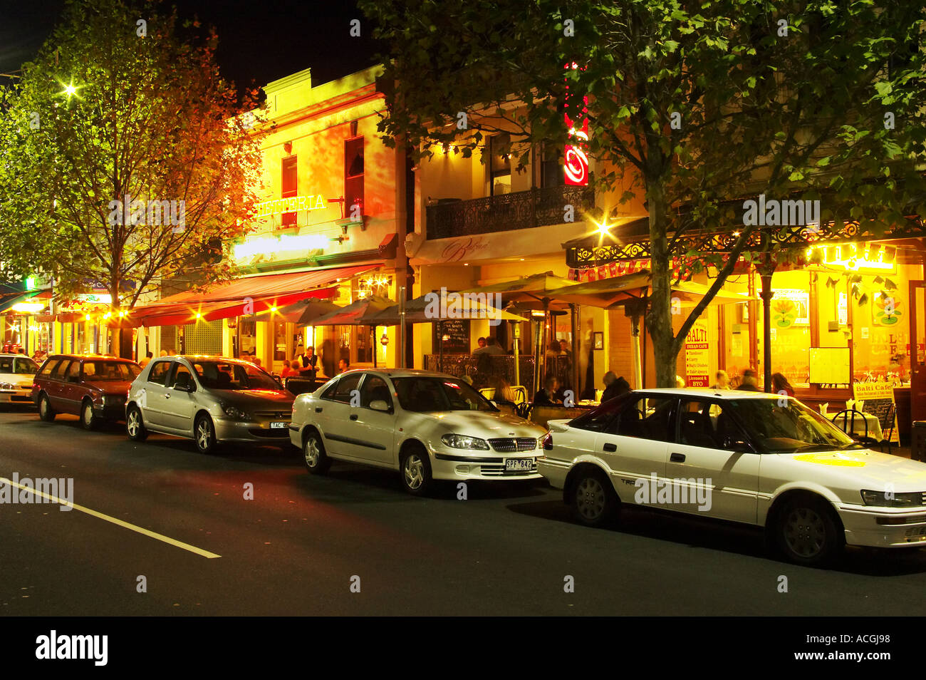Ristoranti Lygon Street Melbourne Victoria Australia Foto Stock