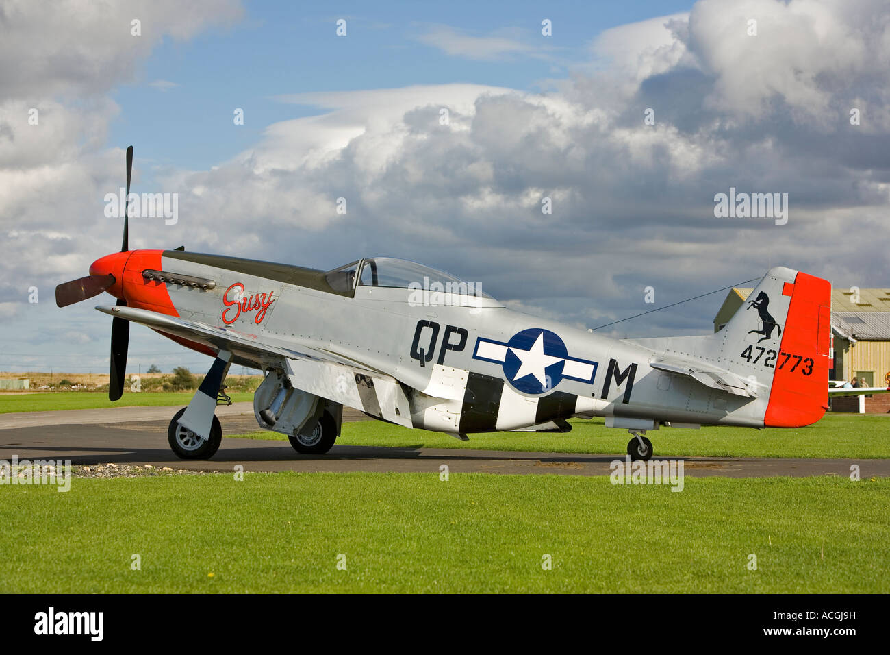 North American P 51D Mustang registrazione G CDHI Breighton Foto Stock