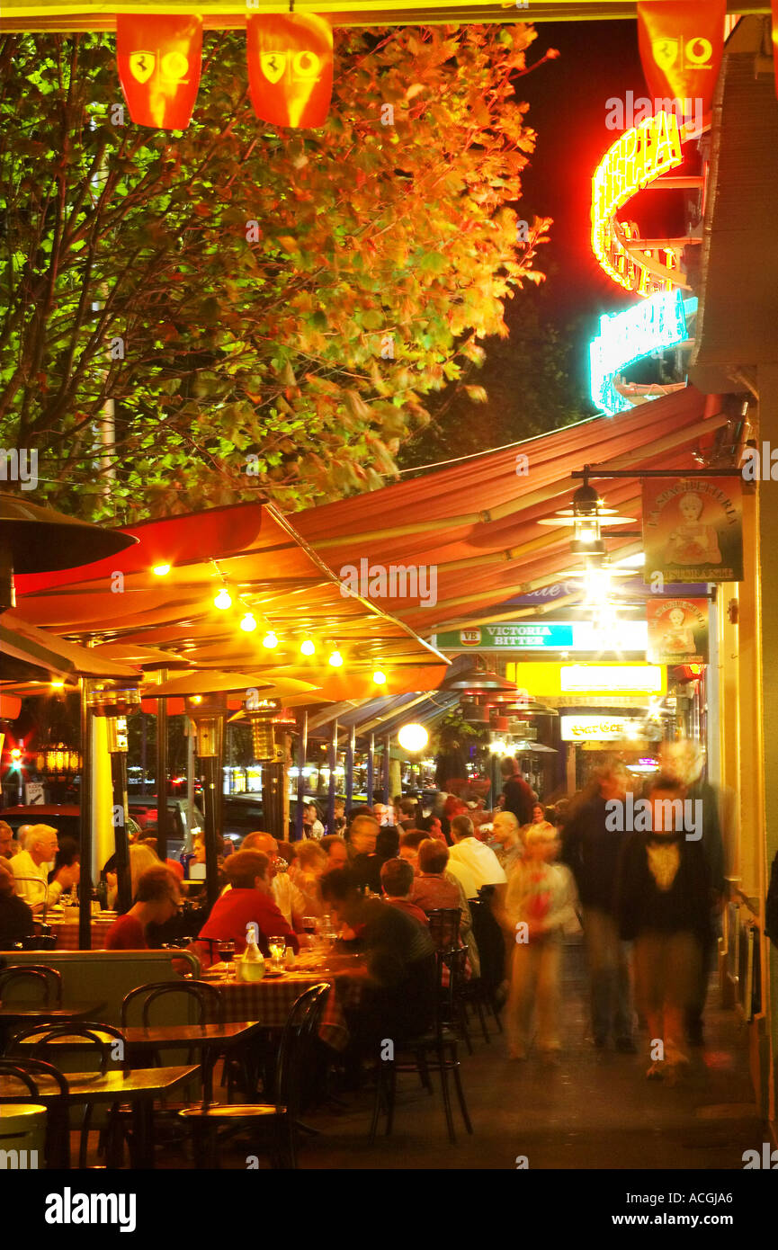 Ristoranti Lygon Street Melbourne Victoria Australia Foto Stock