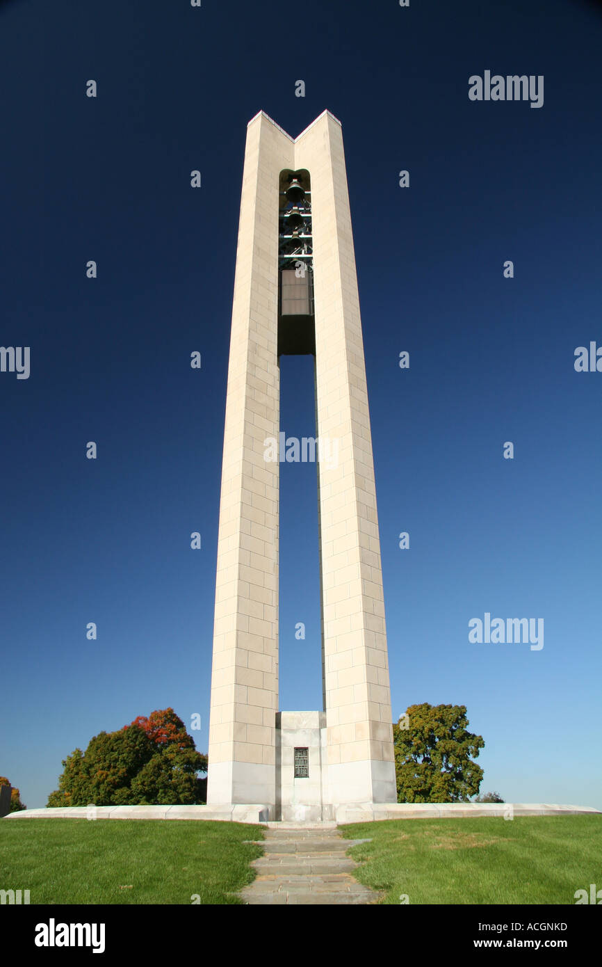 Torre Campanaria andando s Carillon di Carillon Historical Park Dayton, Ohio Foto Stock