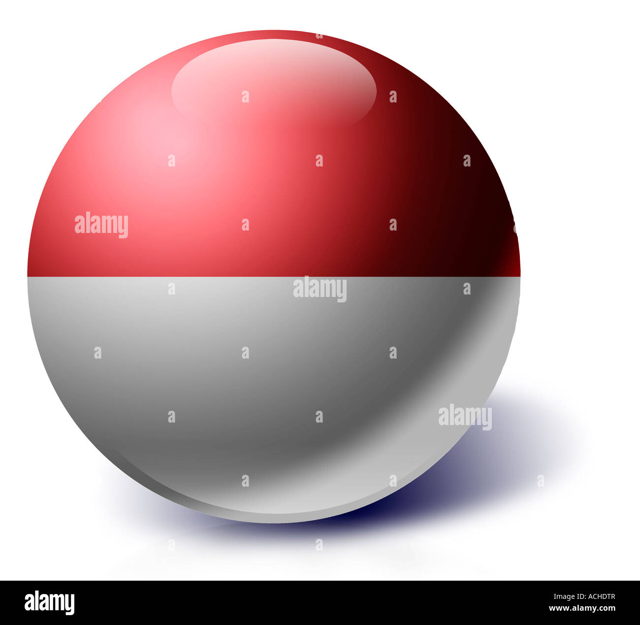 Bandiera dell'Indonesia come una sfera di vetro Foto Stock