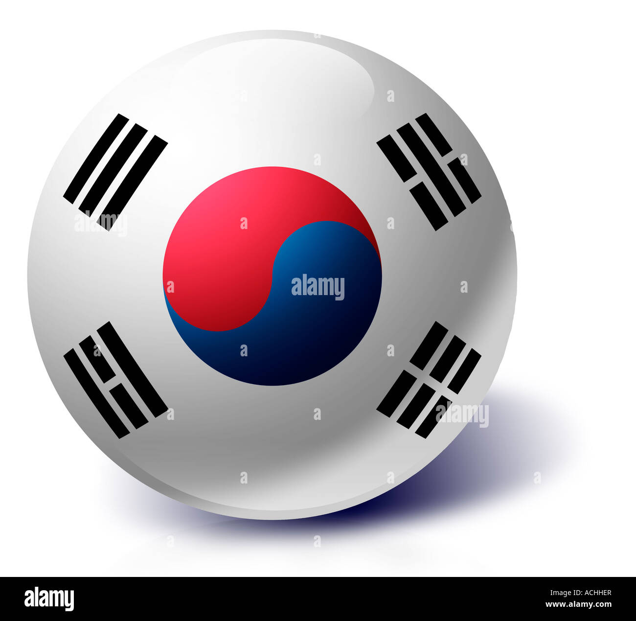 Corea del Sud bandiera come una sfera di vetro Foto Stock