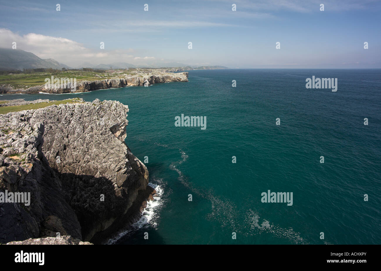 Bufones de Pria principidad de Asturias Spagna Costa Verde Foto Stock