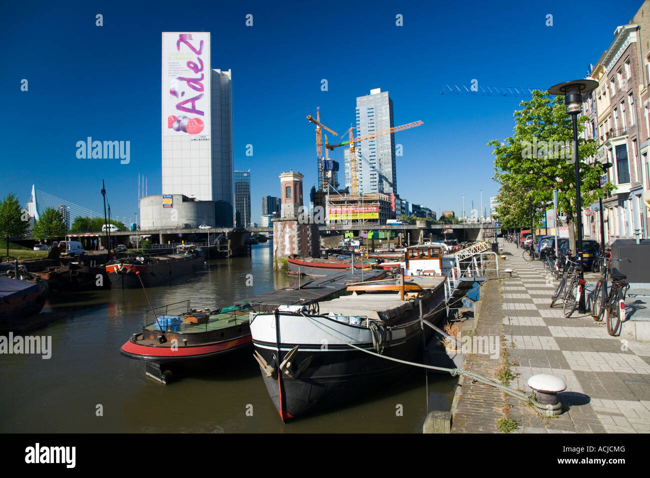 Porto commerciale di porto di Rotterdam Holland, Europa Foto Stock