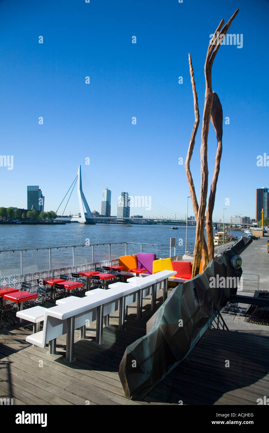 Rotterdam Erasmusbrug Ponte del porto e Olanda, Europa Foto Stock