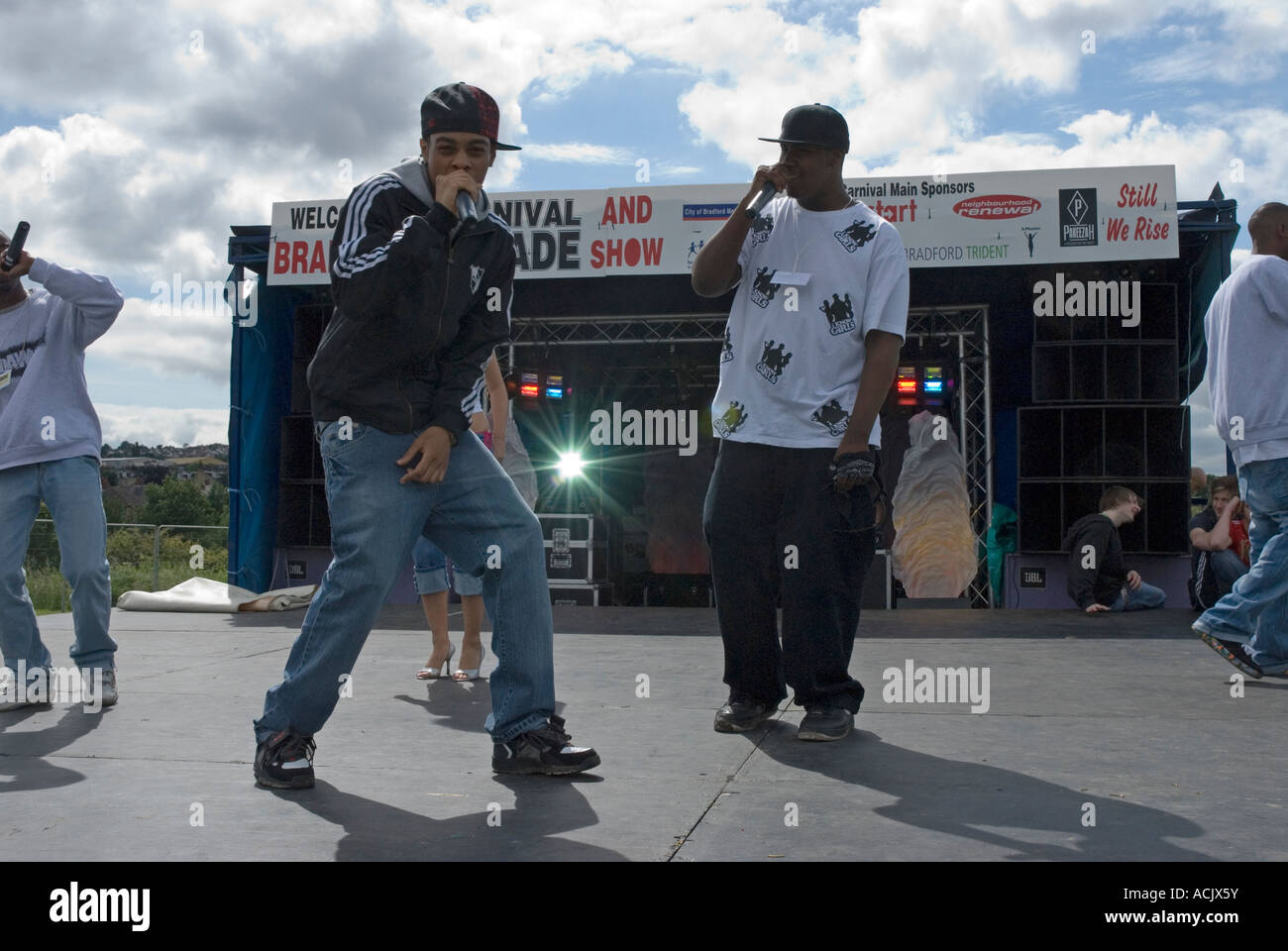 Gruppo Rap Undaworld effettuando al 2007 carnevale Bradford Foto Stock