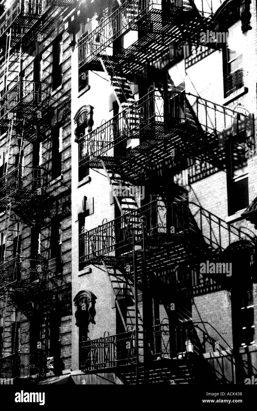 A New York City fire escape Foto Stock