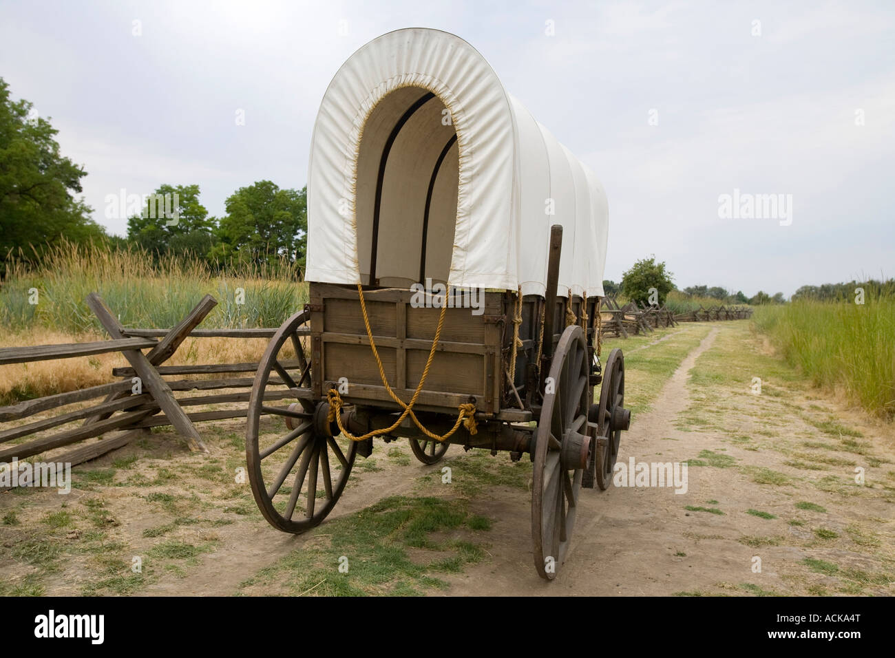 Carro utilizzato su Oregon Trail a Whitman mission Sito storico nazionale nello Stato di Washington Foto Stock