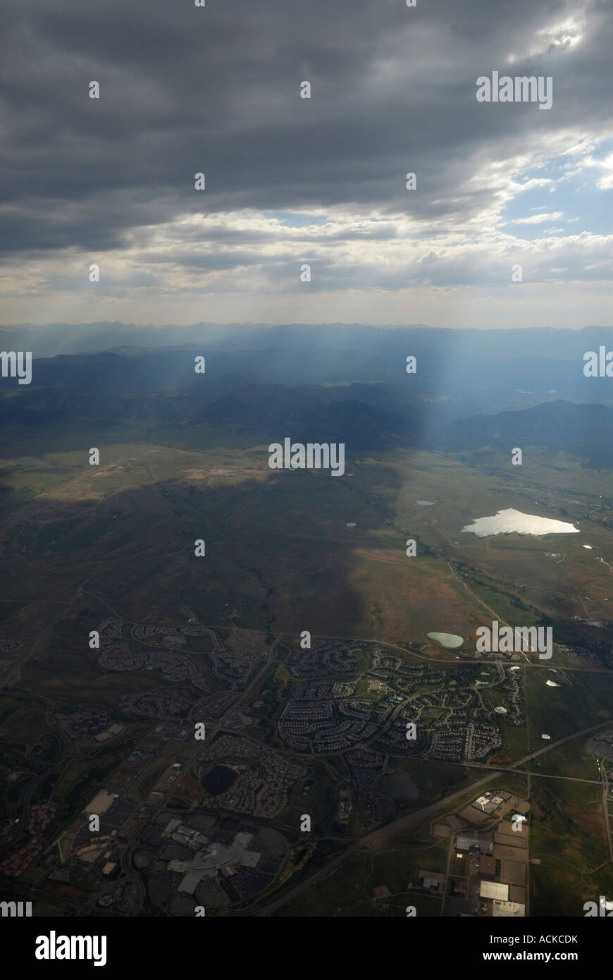 Vista aerea del Lago Marsahall in Jefferson county sobborgo di Denver in Colorado USA Foto Stock