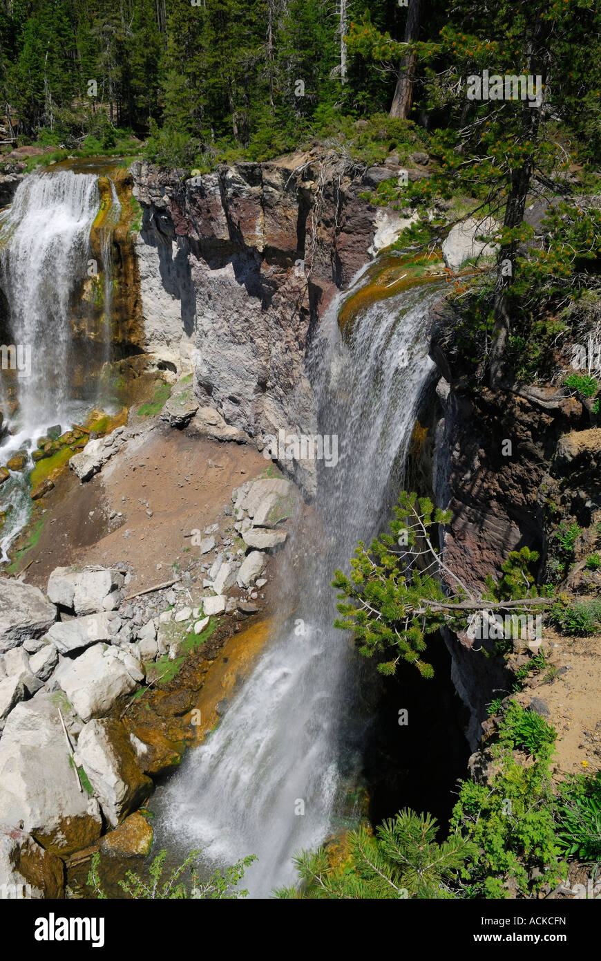 Paulina cade nella Newberry nazionale monumento vulcanico Oregon Foto Stock