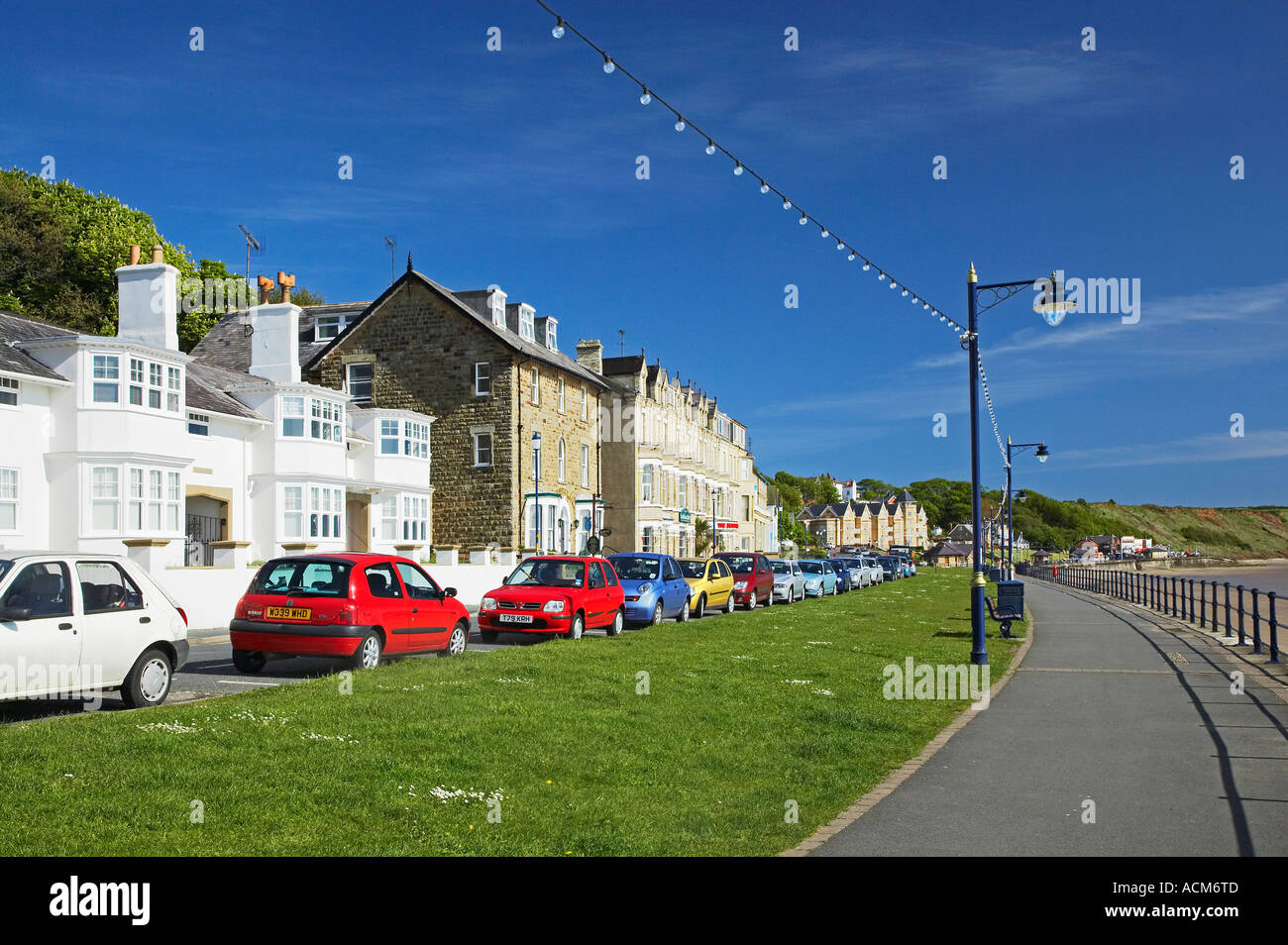 La parte anteriore di mare vicino a Filey Scarborough North Yorkshire Coast Inghilterra Foto Stock