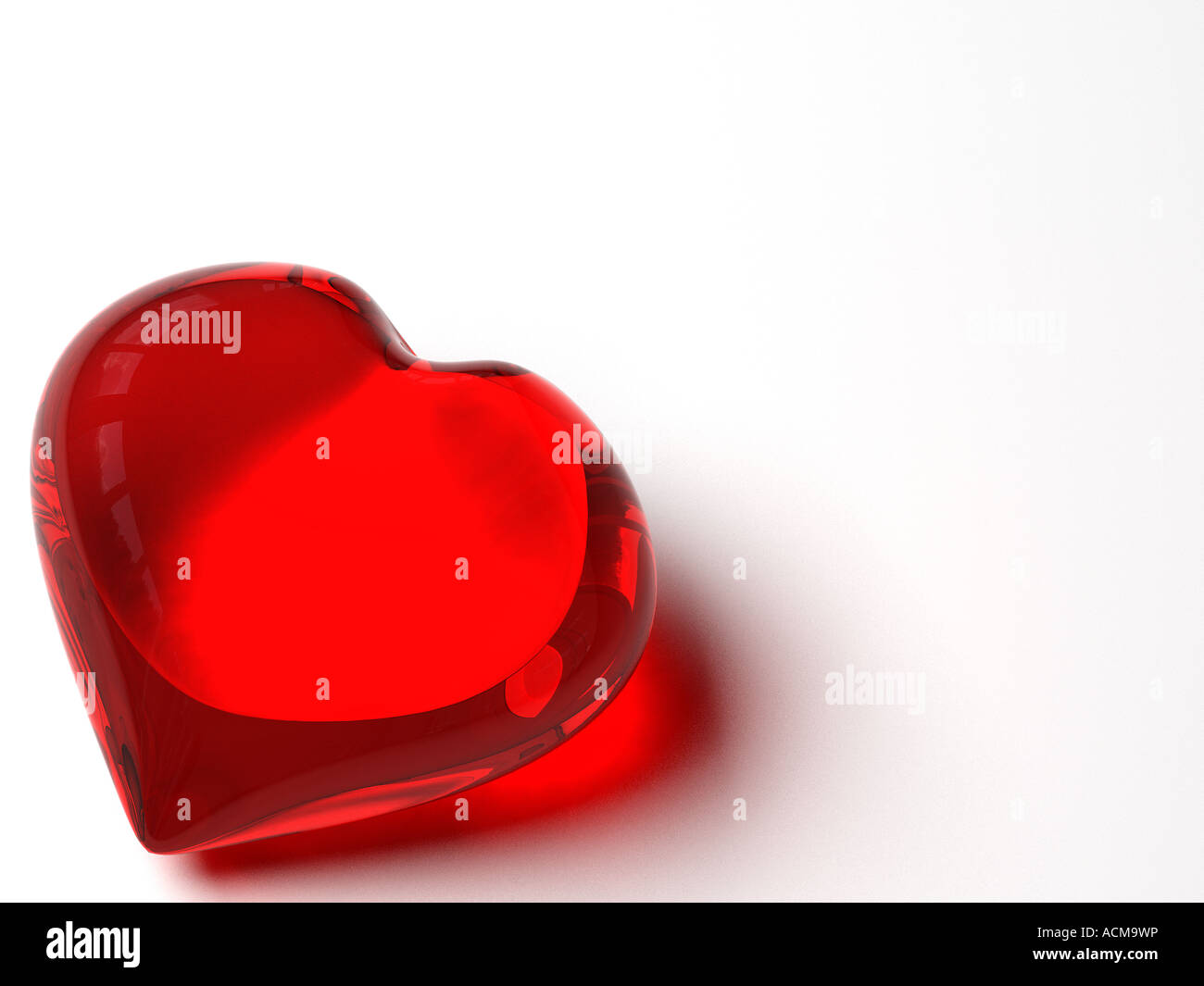 Vetro rosso cuore illustrazione Foto Stock