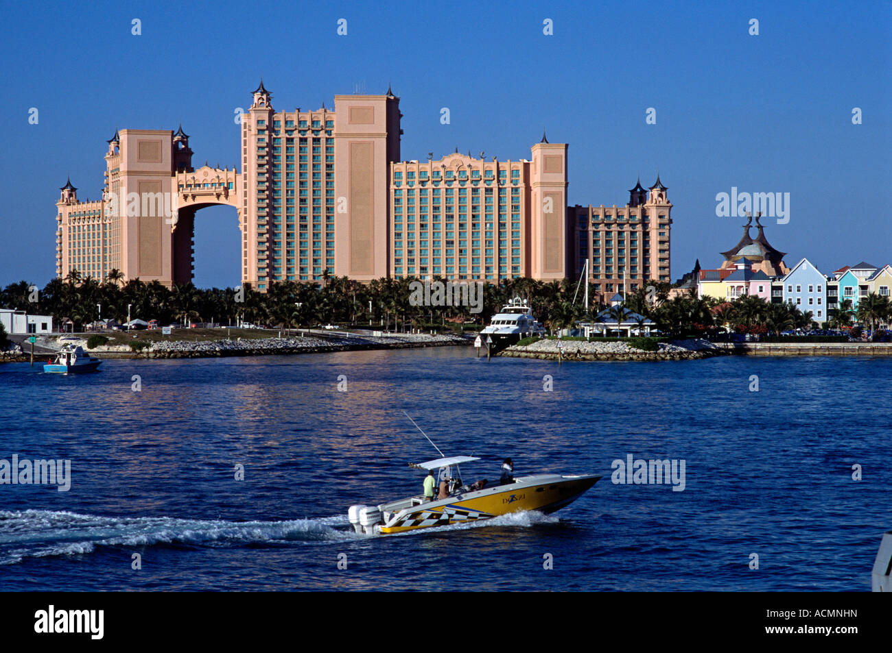 Veduta dell'Hotel Atlantis a Paradise Island Nassau Bahamas Foto Stock