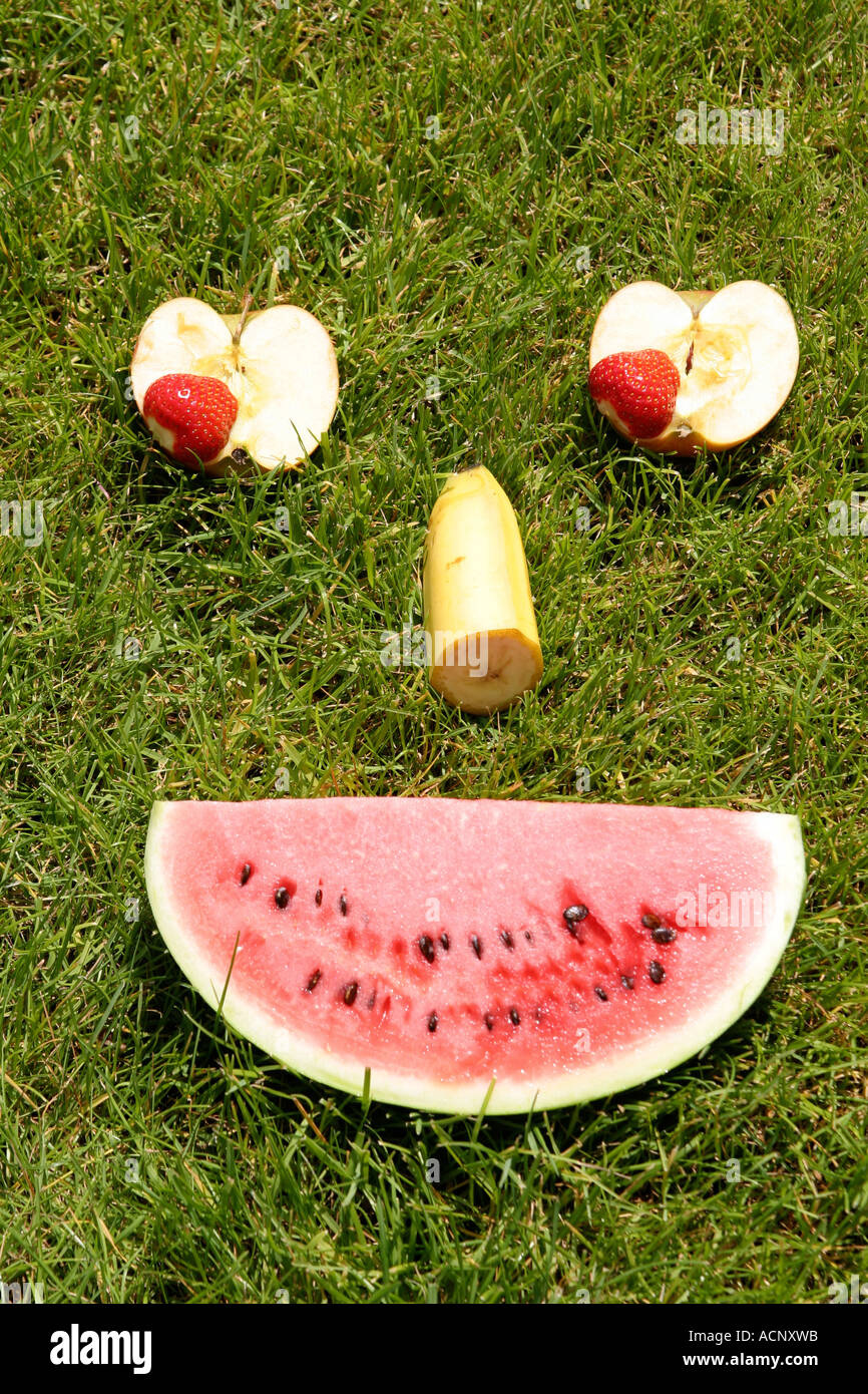 Faccia di frutta - Obstgesicht Foto Stock
