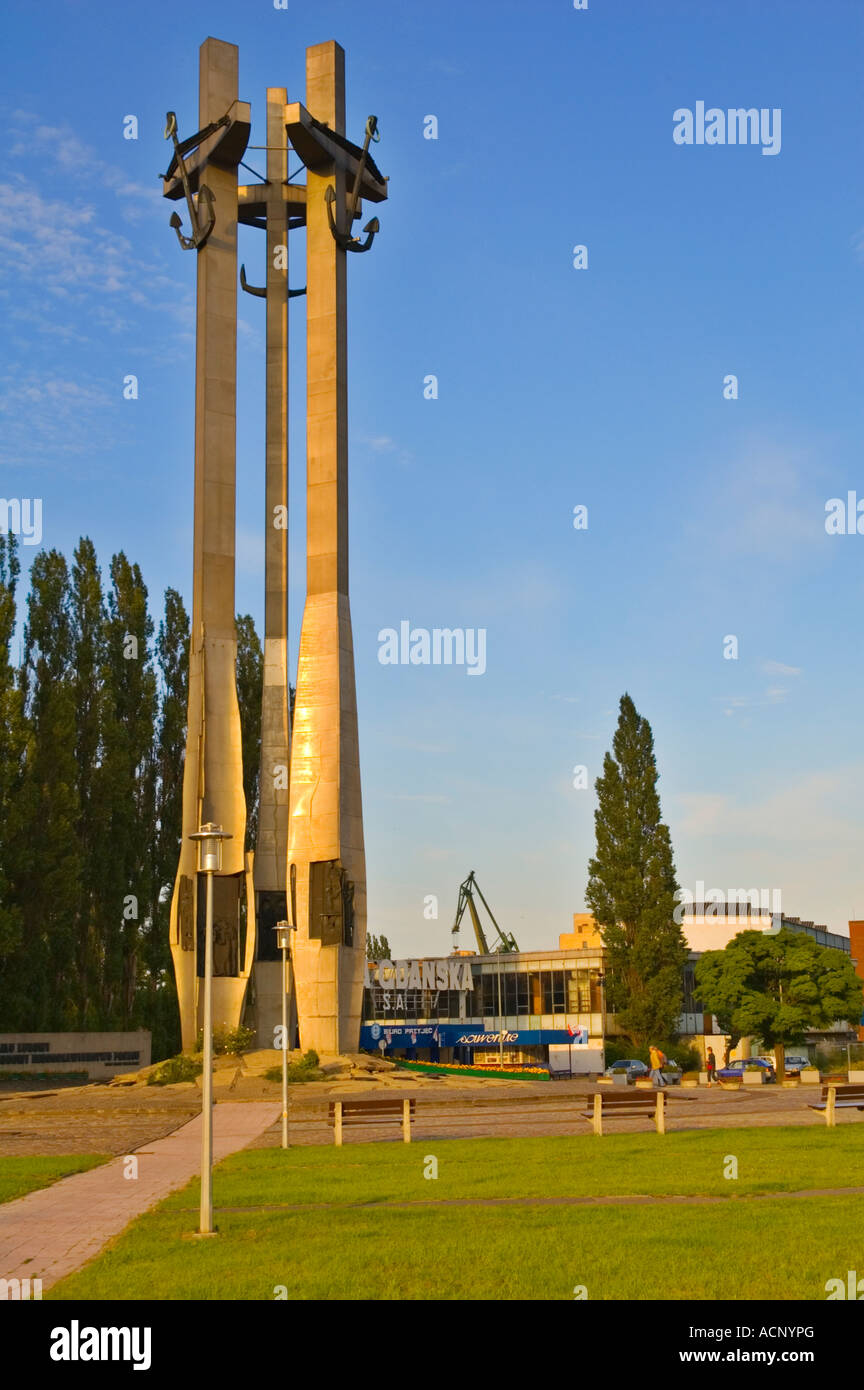 Monumento ai Caduti i lavoratori del cantiere nel centro di Danzica Polonia UE Foto Stock