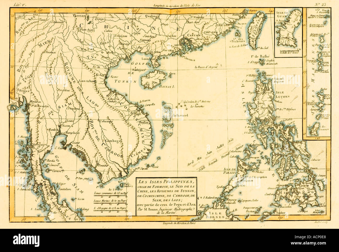 Mappa di Filippine circa 1760 Foto Stock