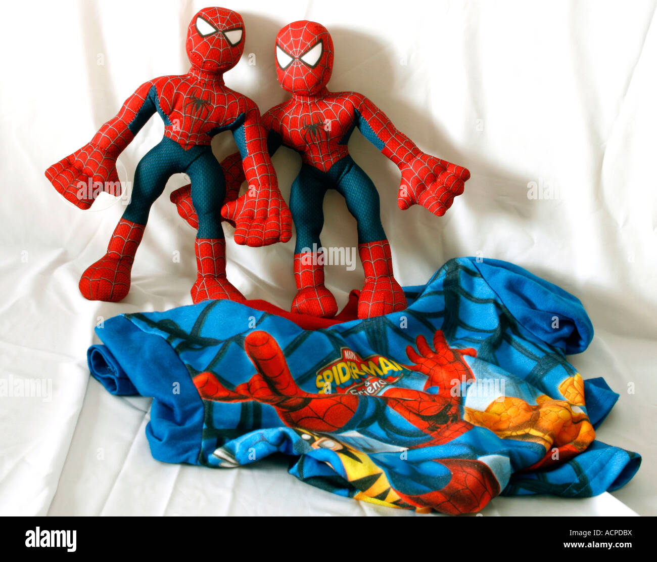 Due spidermen affacciato su una coppia di pigiami. 'St Paul' Minnesota USA Foto Stock