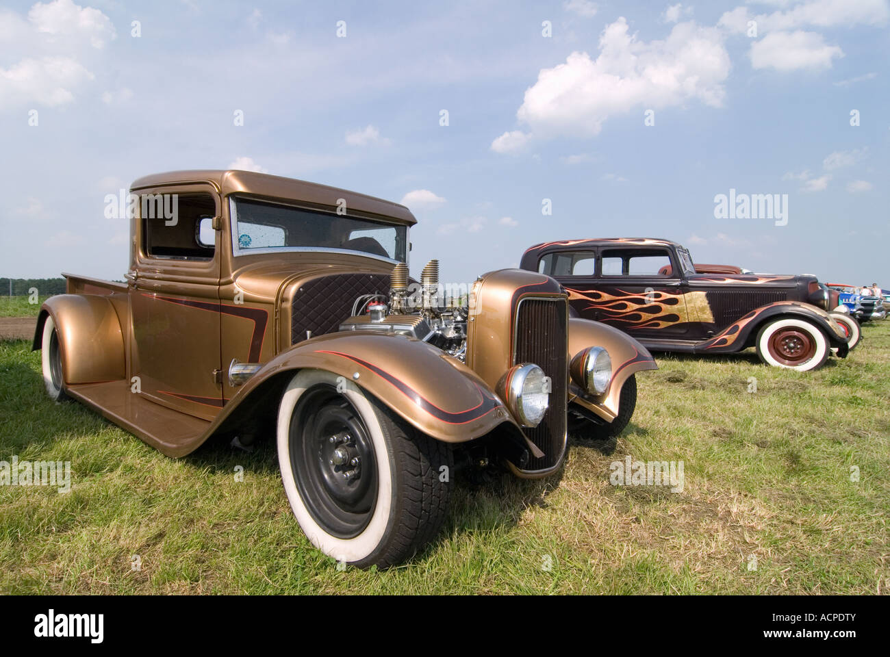 Bottrop Kustom Kulture 2007 Hot Rods Kustoms incrociatori di arte presso l'aerodromo di Bottrop Kirchhellen Foto Stock