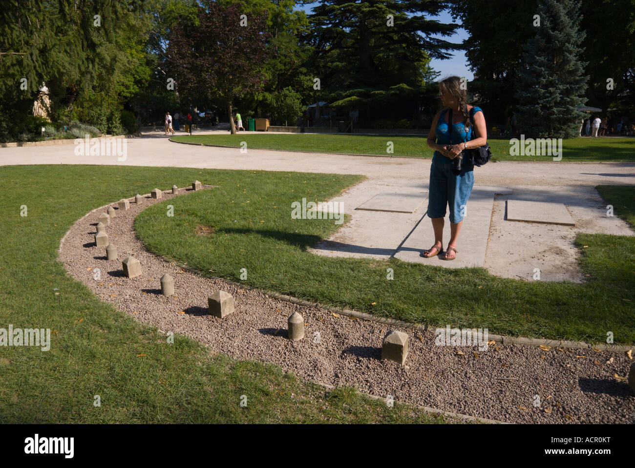 Avignon Francia Rocher des Doms la meridiana umana Foto Stock