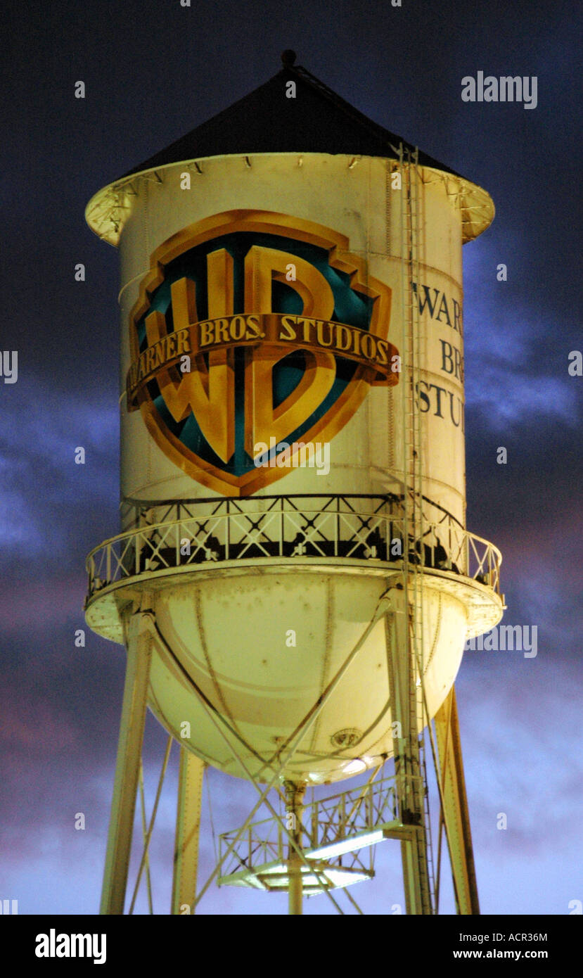 Warner Bros studio water tower si trova a Burbank CA USA Foto Stock