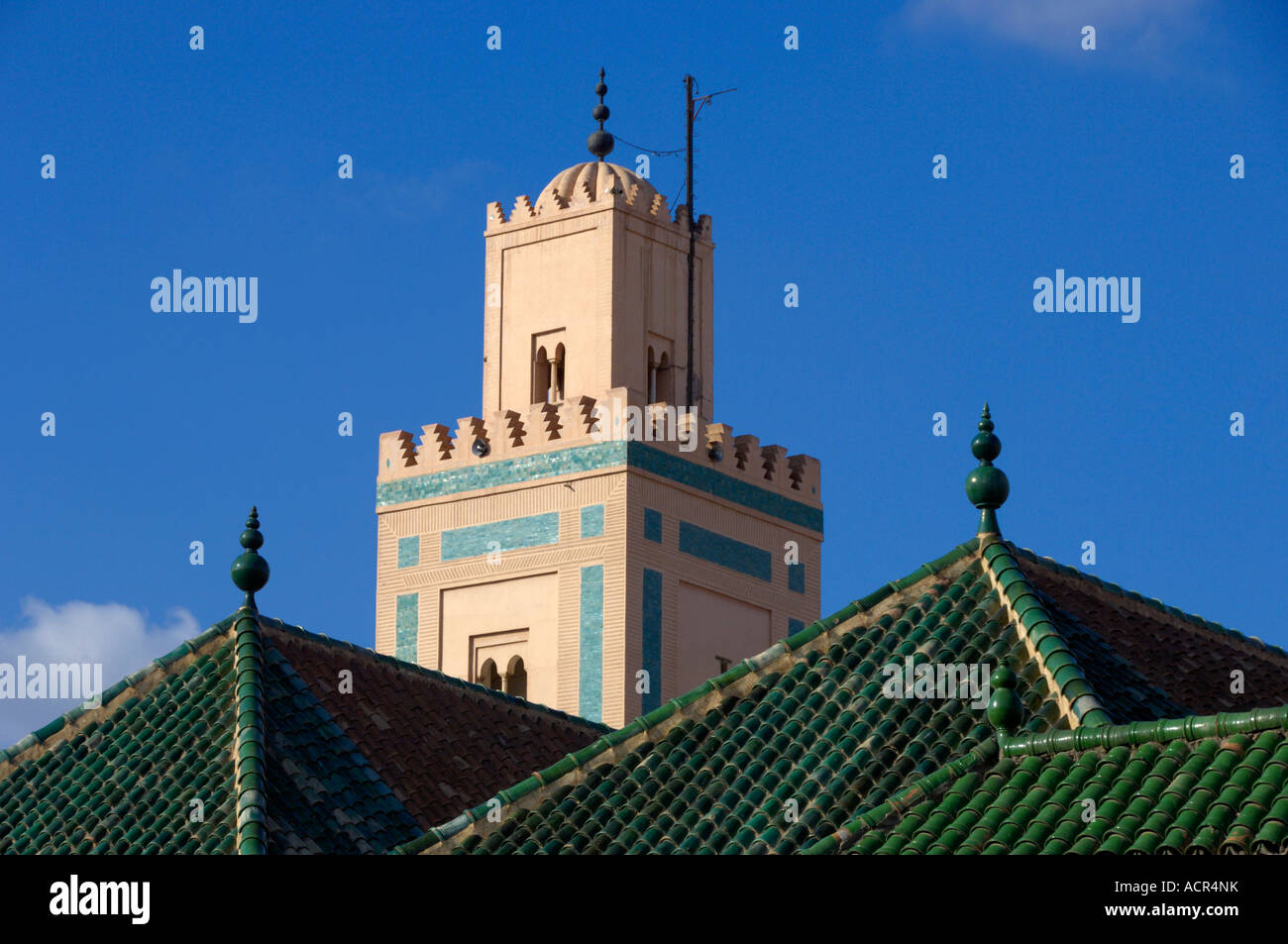 Ali ben Youssef minareto della moschea Marrakech Marocco Africa del Nord Foto Stock