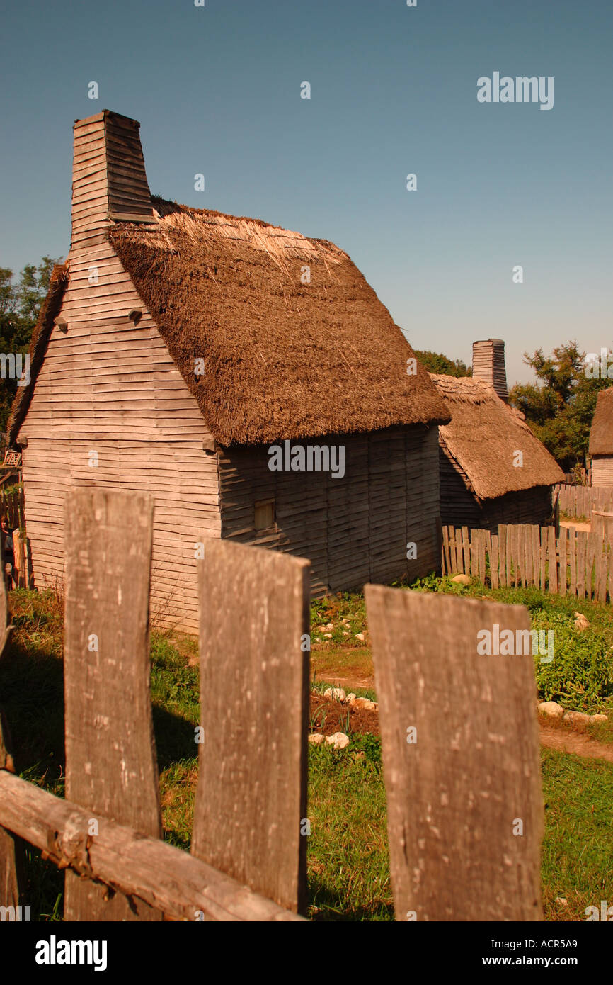 Plimouth Plantation insediamento Pellegrino Plymouth Massachusetts Foto Stock