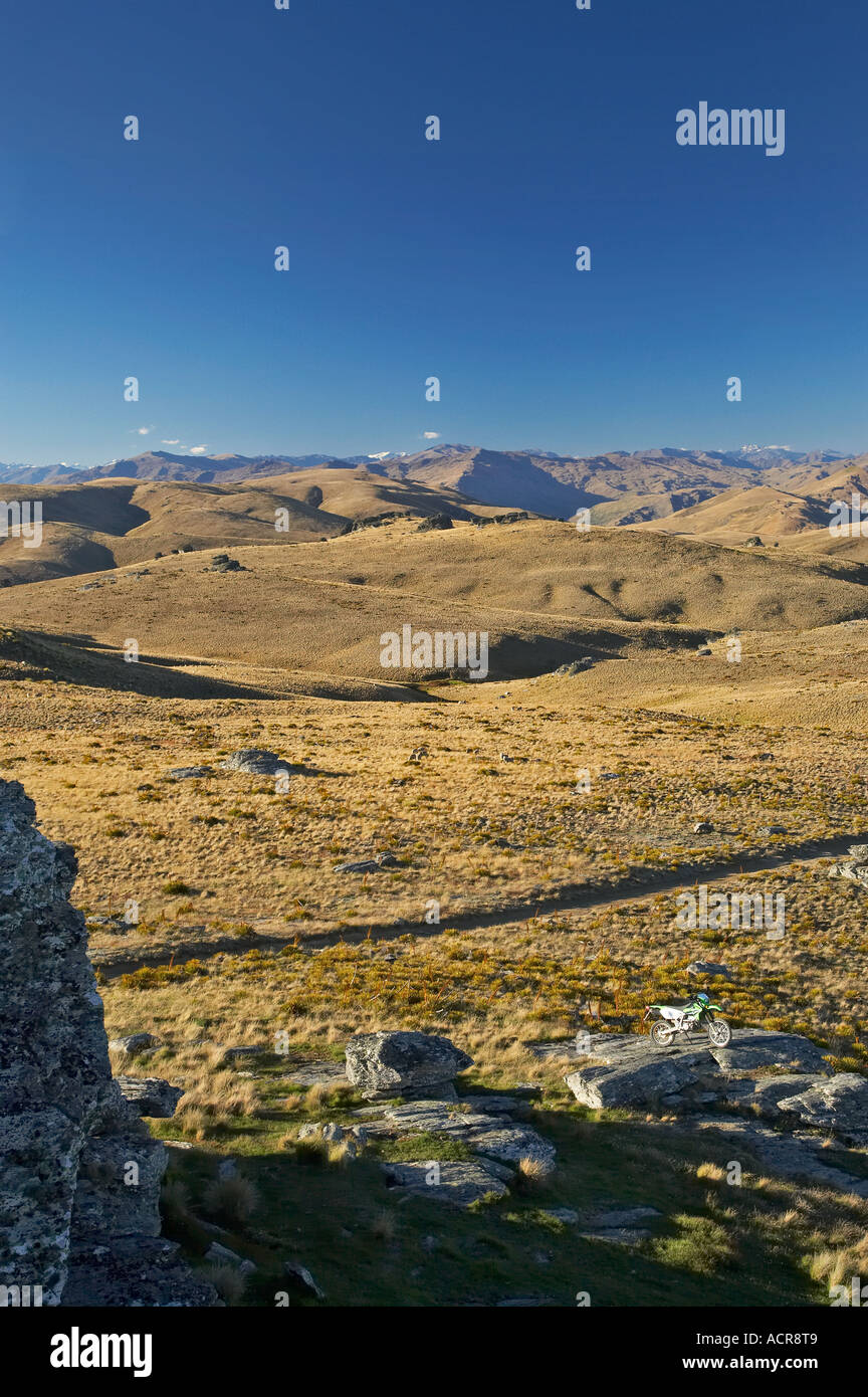 Dirt Bike Carrick gamma Central Otago Isola del Sud della Nuova Zelanda Foto Stock