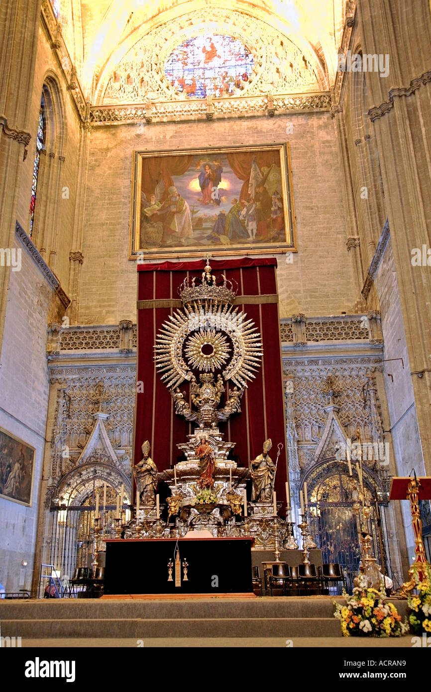 All'interno della Giralda, Cattedrale di Sevilla, Spagna Foto Stock