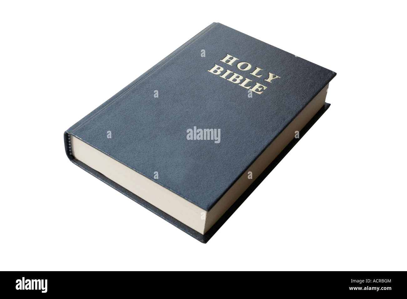 La Santa Bibbia isolato puro su sfondo bianco Foto Stock