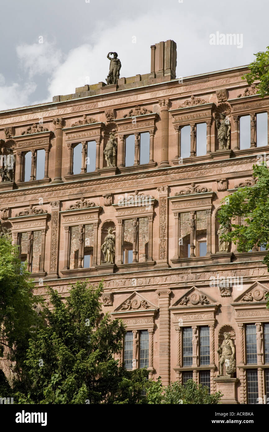 Schloss (castello) e Deutsches Apotheken (Museo Tedesco Museo Pharmceutical), Heidelberg, Germania Foto Stock