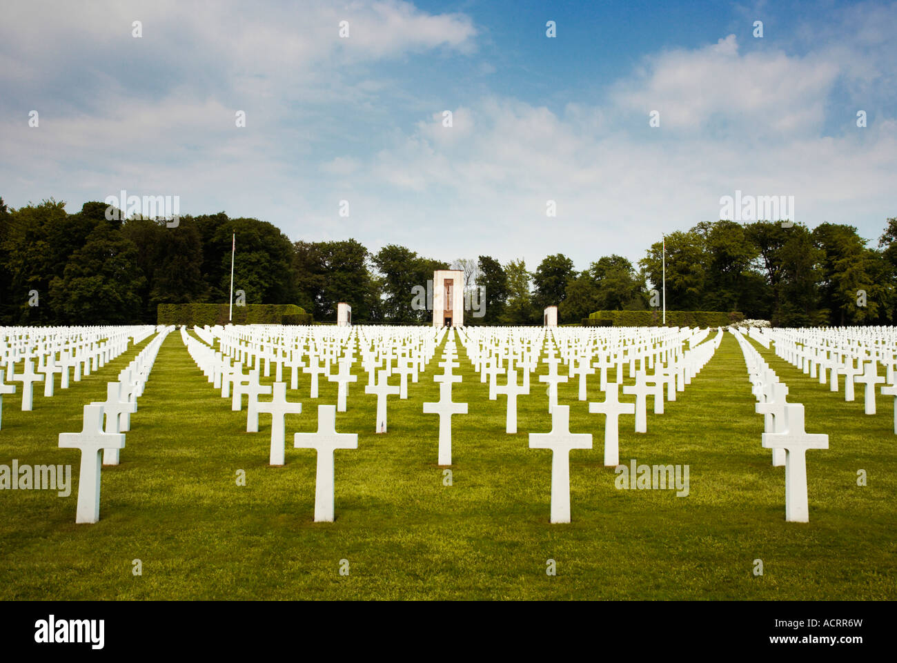 War Graves al American Cimitero militare di Hamm, città di Lussemburgo, Europa Foto Stock