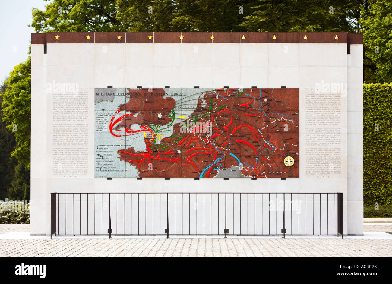 Mappe di battaglia presso la American Cimitero Militare Hamm città di Lussemburgo Lussemburgo Europa Foto Stock