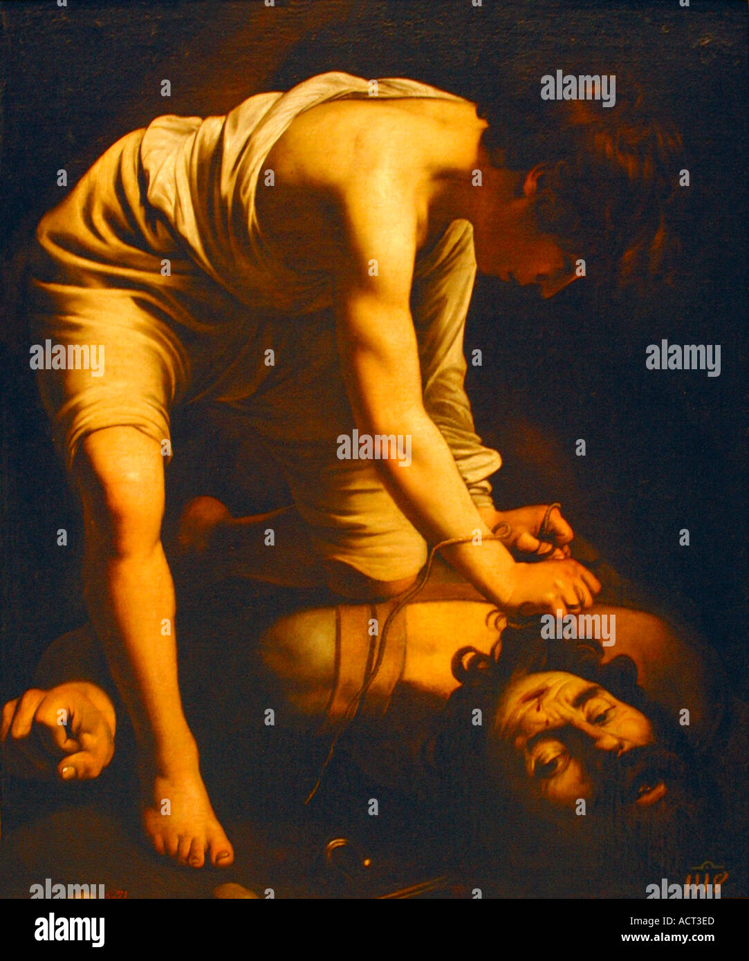 Davide e Golia il dipinto a olio di Caravaggio 1600 Museo del Prado Museo e Galleria d'arte Madrid Spagna Europa UE Foto Stock