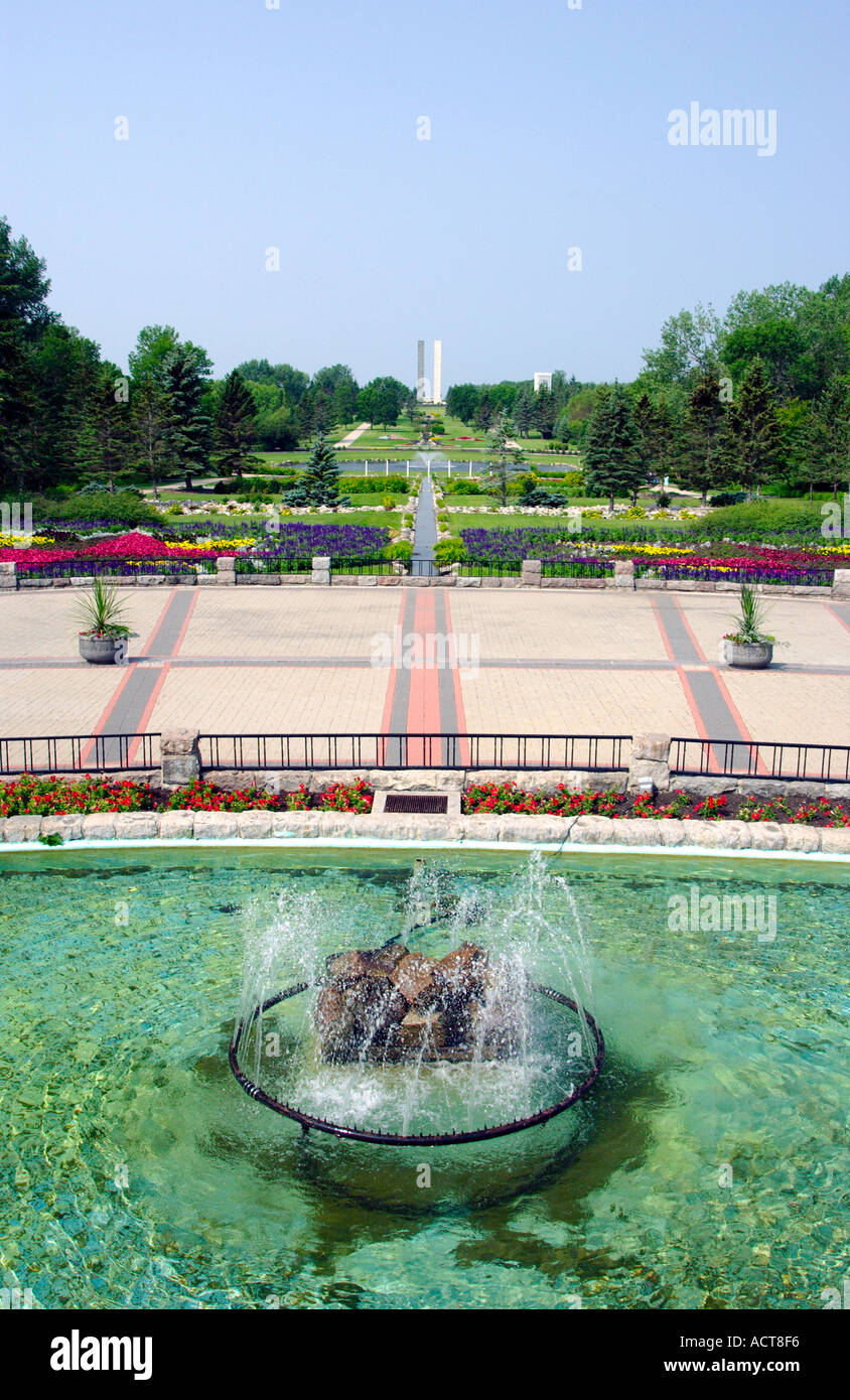 La pace internazionale giardino giardini formali vicino Bottineau, il Dakota del Nord STATI UNITI D'AMERICA Foto Stock